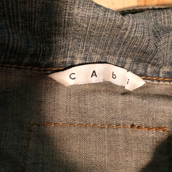 CAbi Denim Jean Jacket Women's Medium Western Gorpcore Rodeo Preppy - Picture 2 of 5